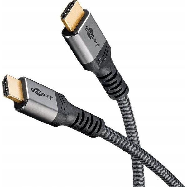 Kabel Goobay Przewód HDMI™ o dużej szybkości transmisji z Ethernetem, 10 m, Sharkskin Grey - Długość kabla 10 m