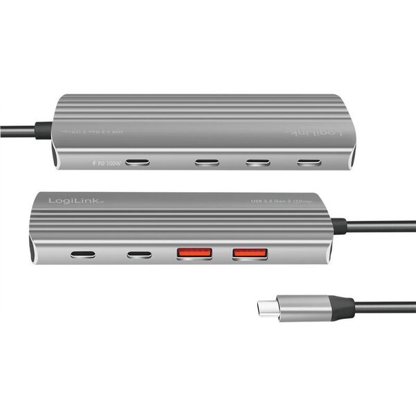 LogiLink LogiLink USB 3.2 Gen2 Hub 7+1-Port aluminium