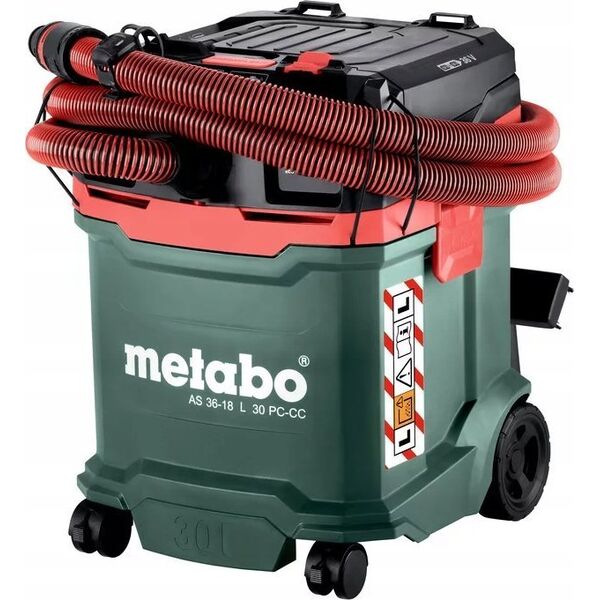 Odkurzacz przemysłowy Sourcing METABO.VACUUM CLEANER AS 36-18 L 30 PC-CC CARCASS 2x18V WITH MANUAL FILTER CLEANING