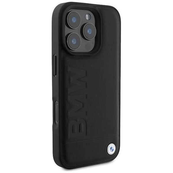 BMW BMW BMHCP16XSLLBK iPhone 16 Pro Max 6.9" czarny/black hardcase Leather Hot Stamp