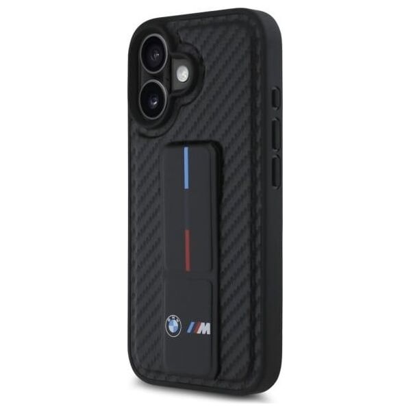 BMW BMW BMHCP16SGSPCCK iPhone 16 6.1" czarny/black hardcase M Grip Stand Smooth and Carbon