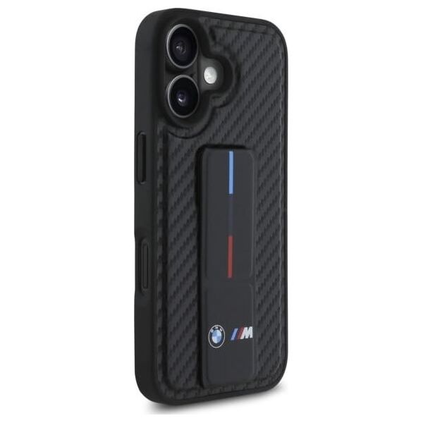 BMW BMW BMHCP16SGSPCCK iPhone 16 6.1" czarny/black hardcase M Grip Stand Smooth and Carbon