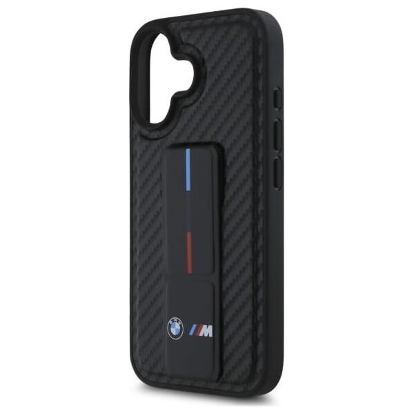 BMW BMW BMHCP16SGSPCCK iPhone 16 6.1" czarny/black hardcase M Grip Stand Smooth and Carbon