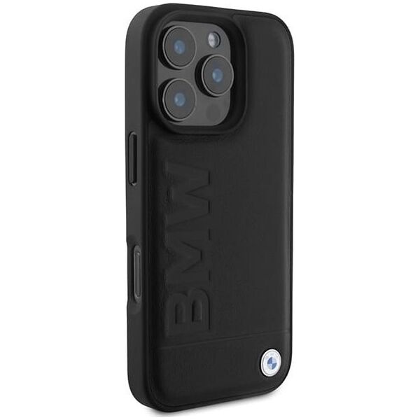 BMW BMW BMHMP16XSLLBK iPhone 16 Pro Max 6.9" czarny/black hardcase Leather Hot Stamp MagSafe