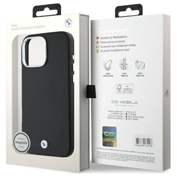 BMW BMW BMHMP16X23PUFWK iPhone 16 Pro Max 6.9" czarny/black hardcase Sign Full Wrapped Metal MagSafe