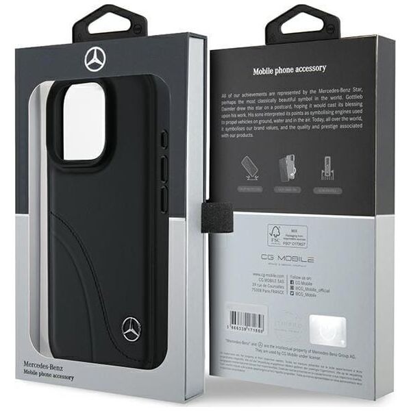 Mercedes Mercedes MEHCP16X23RBCSK iPhone 16 Pro Max 6.9" czarny/black hardcase MB Curved Stitches Leather