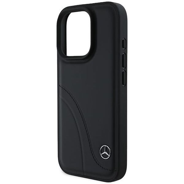 Mercedes Mercedes MEHCP16L23RBCSK iPhone 16 Pro 6.3" czarny/black hardcase MB Curved Stitches Leather