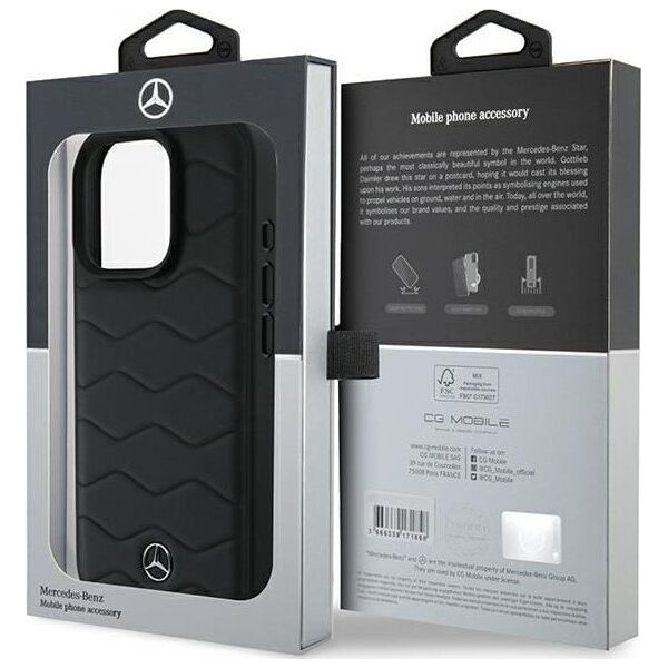 Mercedes Mercedes MEHCP16L23RWRSK iPhone 16 Pro 6.3" czarny/black hardcase MB Waves Leather