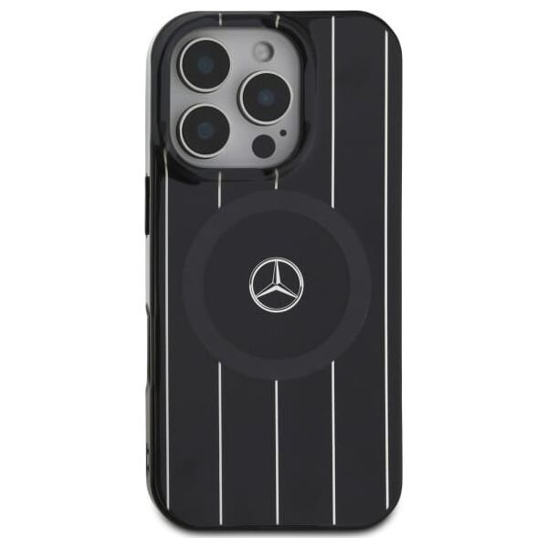 Mercedes Mercedes MEHMP16L23HRSK iPhone 16 Pro  6.3" czarny/black hardcase MB Double Layer Crossed Lines MagSafe