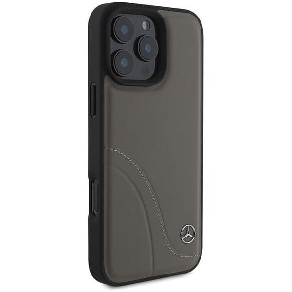 Mercedes Mercedes MEHCP16X23RBCSB iPhone 16 Pro Max 6.9" brązowy/brown hardcase MB Curved Stitches Leather