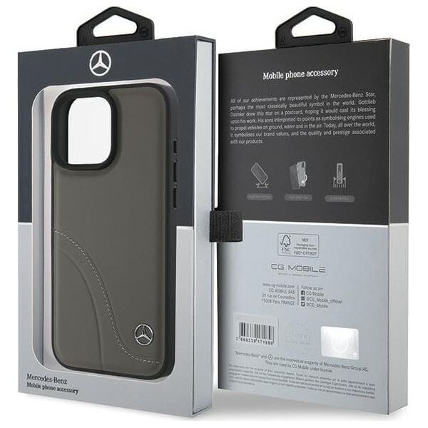 Mercedes Mercedes MEHCP16X23RBCSB iPhone 16 Pro Max 6.9" brązowy/brown hardcase MB Curved Stitches Leather