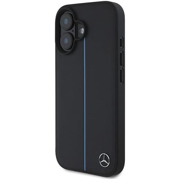 Mercedes Mercedes MEHMP16S23RURBK iPhone 16  6.1" czarny/black hardcase MB Blue Line Leather MagSafe