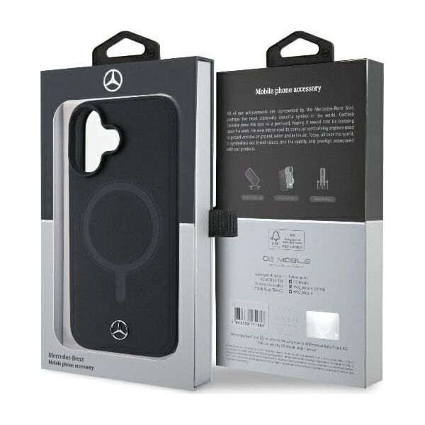Mercedes Mercedes MEHMP16M23RCMK iPhone 16 Plus 6.7" czarny/black hardcase Smooth Leather MagSafe
