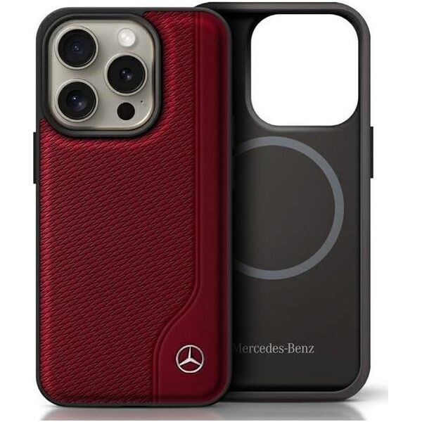 Mercedes Mercedes MEHMP16X23RBGVR iPhone 16 Pro Max 6.9" czerwony/red hardcase MB Wood Imitation Leather MagSafe