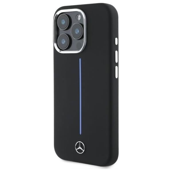 Mercedes Mercedes MEHMP16L23SUMBK iPhone 16 Pro 6.3" czarny/black hardcase Silicone Blue Stripe MagSafe