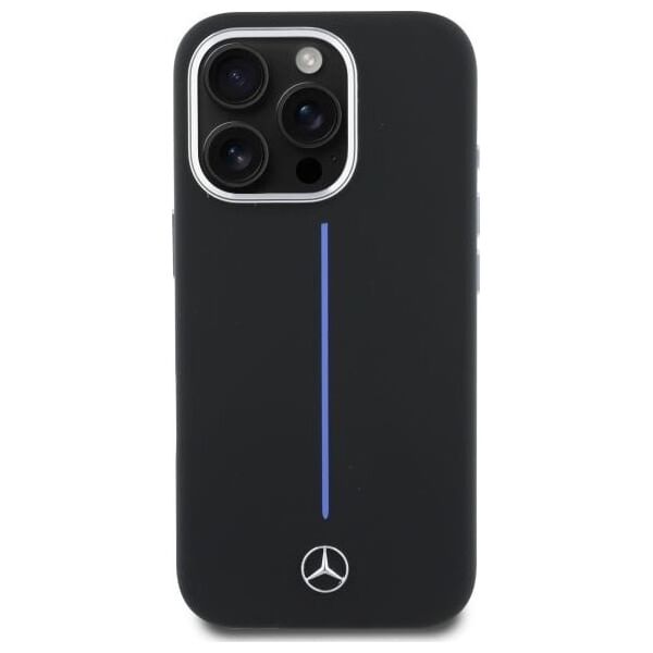 Mercedes Mercedes MEHMP16L23SUMBK iPhone 16 Pro 6.3" czarny/black hardcase Silicone Blue Stripe MagSafe