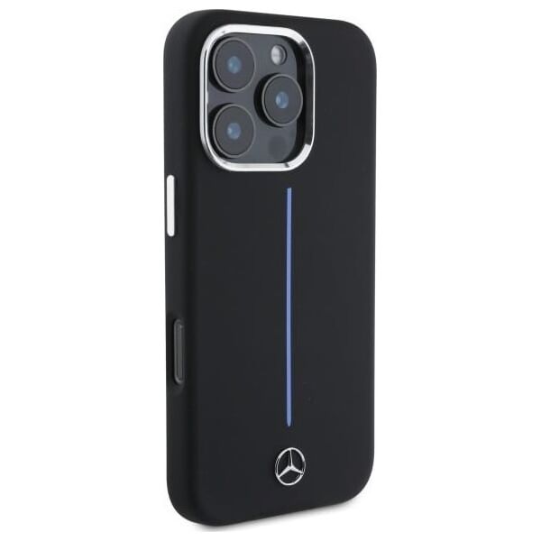 Mercedes Mercedes MEHMP16L23SUMBK iPhone 16 Pro 6.3" czarny/black hardcase Silicone Blue Stripe MagSafe