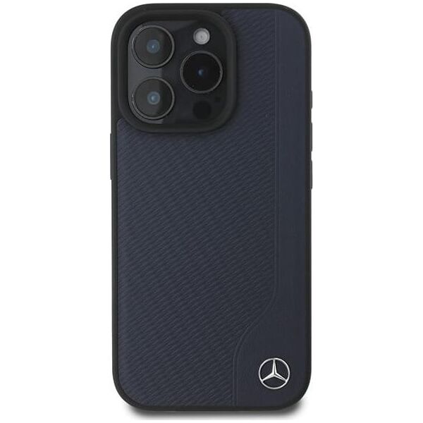 Mercedes Mercedes MEHMP16X23RBGVV iPhone 16 Pro Max 6.9" granatowy/navy hardcase MB Wood Imitation Leather MagSafe