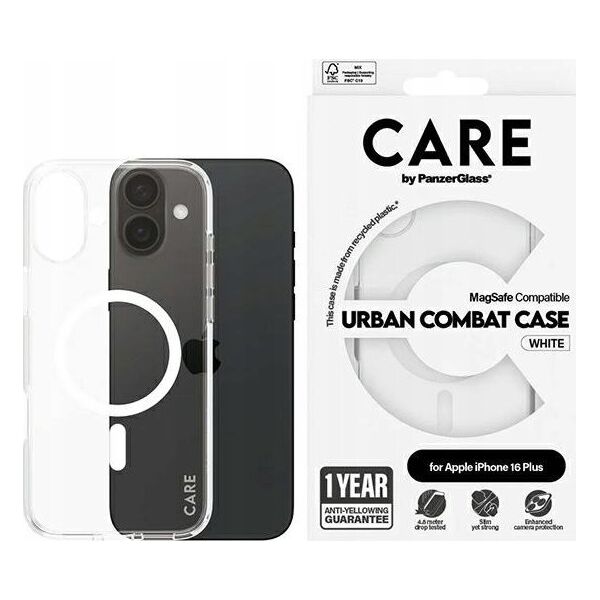 PanzerGlass CARE by PanzerGlass Flagship Case iPhone 16 Plus 6.7" biały/white MagSafe 1339