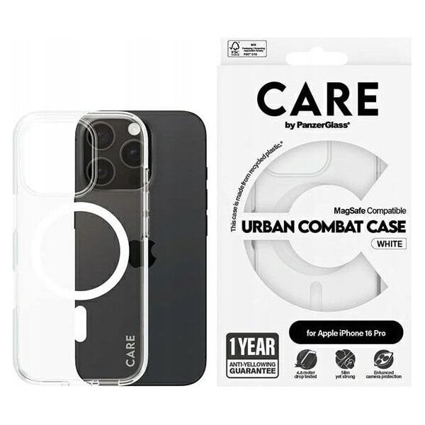 PanzerGlass CARE by PanzerGlass Flagship Case iPhone 16 Pro 6.3" biały/white MagSafe 1338