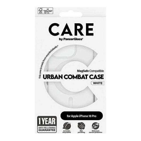 PanzerGlass CARE by PanzerGlass Flagship Case iPhone 16 Pro 6.3" biały/white MagSafe 1338