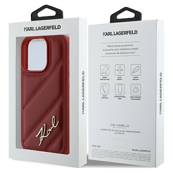 Karl Lagerfeld Karl Lagerfeld KLHCP16LPQDSMGR iPhone 16 Pro 6.3" czerwony/red hardcase Quilted Signature
