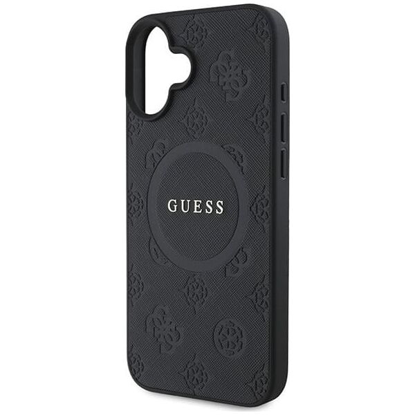 Guess Guess GUHMP16SPSAPSMEK iPhone 16 6.1" czarny/black hardcase Saffiano Peony Classic Logo MagSafe