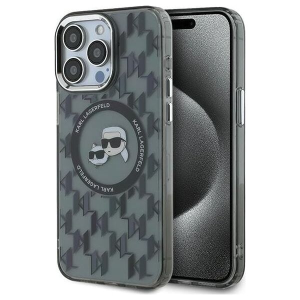 Karl Lagerfeld Karl Lagerfeld KLHMP15LHMCKMHK iPhone 15 Pro 6.1" czarny/black IML Monogram Karl&Choupette Head MagSafe