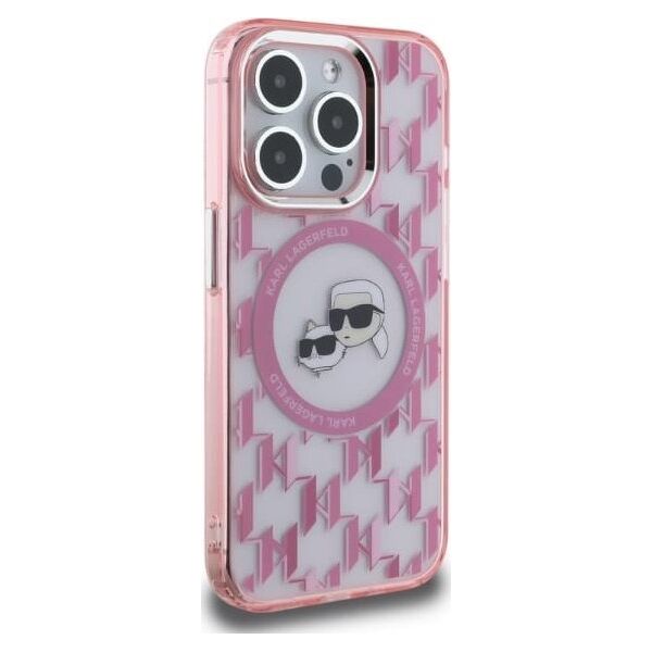 Karl Lagerfeld Karl Lagerfeld KLHMP15LHMCKMHP iPhone 15 Pro 6.1" różowy/pink IML Monogram Karl&Choupette Head MagSafe