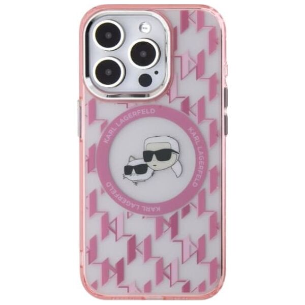 Karl Lagerfeld Karl Lagerfeld KLHMP15LHMCKMHP iPhone 15 Pro 6.1" różowy/pink IML Monogram Karl&Choupette Head MagSafe