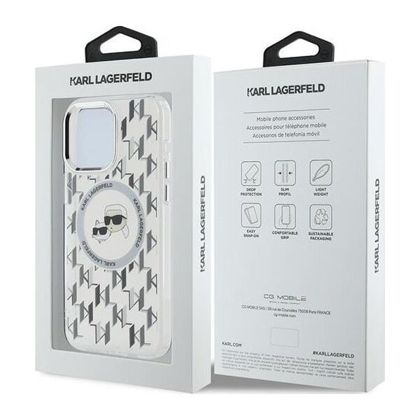 Karl Lagerfeld Karl Lagerfeld KLHMP15LHMCKMHT iPhone 15 Pro 6.1" przezroczysty/transparent IML Monogram Karl&Choupette Head MagSafe