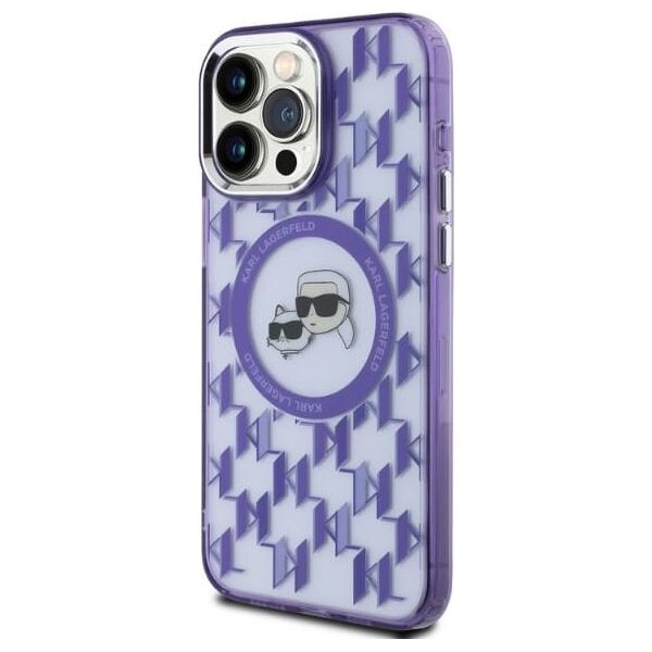 Karl Lagerfeld Karl Lagerfeld KLHMP15LHMCKMHU iPhone 15 Pro 6.1" fioletowy/purple IML Monogram Karl&Choupette Head MagSafe