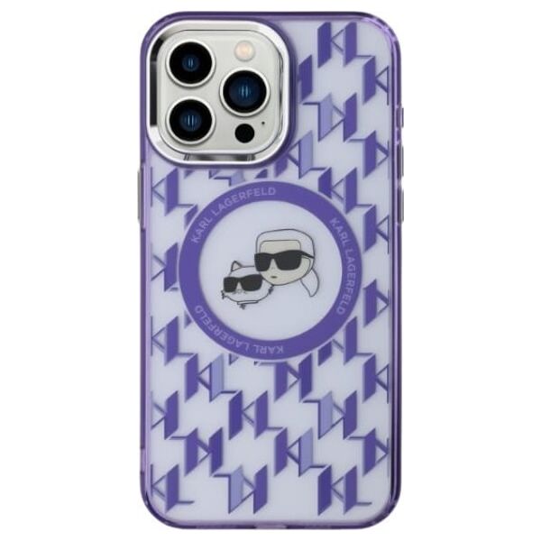 Karl Lagerfeld Karl Lagerfeld KLHMP15LHMCKMHU iPhone 15 Pro 6.1" fioletowy/purple IML Monogram Karl&Choupette Head MagSafe