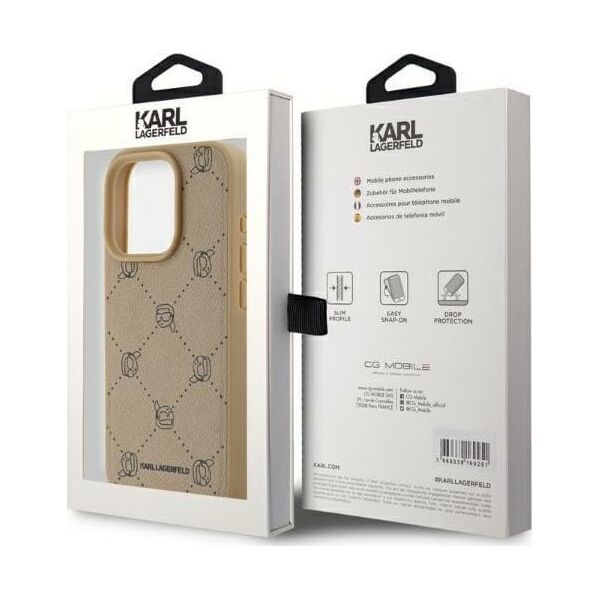 Karl Lagerfeld Karl Lagerfeld KLHMP15LPGKHPHEPhone 15 Pro 6.1" beżowy/beige Magsafe Karl Head
