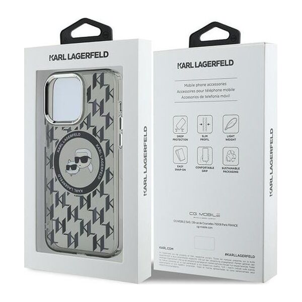 Karl Lagerfeld Karl Lagerfeld KLHMP15XHMCKMHK iPhone 15 Pro Max 6.7" czarny/black IML Monogram Karl&Choupette Head MagSafe