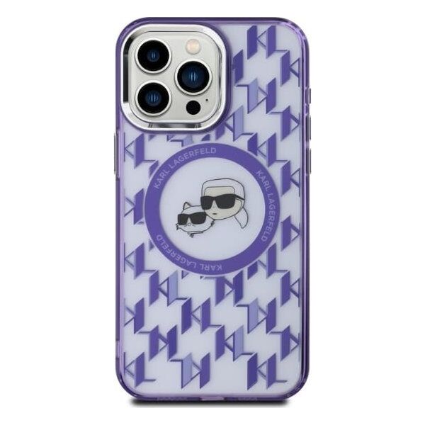 Karl Lagerfeld Karl Lagerfeld KLHMP15XHMCKMHU iPhone 15 Pro Max 6.7" fioletowy/purple IML Monogram Karl&Choupette Head MagSafe