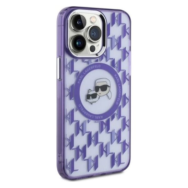 Karl Lagerfeld Karl Lagerfeld KLHMP15XHMCKMHU iPhone 15 Pro Max 6.7" fioletowy/purple IML Monogram Karl&Choupette Head MagSafe