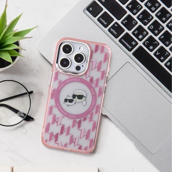 Karl Lagerfeld Karl Lagerfeld KLHMP15XHMCKMHU iPhone 15 Pro Max 6.7" fioletowy/purple IML Monogram Karl&Choupette Head MagSafe