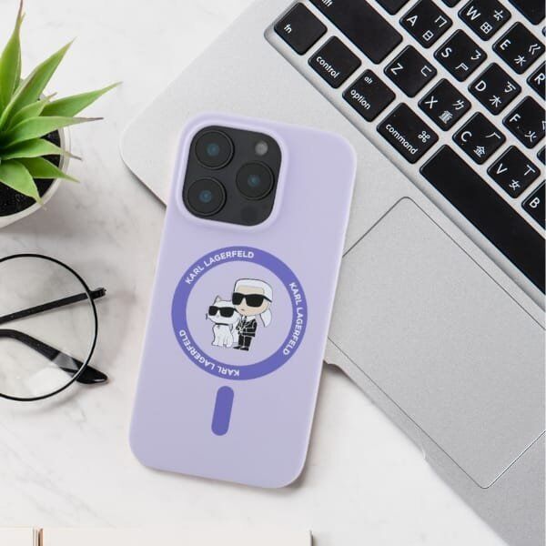Karl Lagerfeld Karl Lagerfeld KLHMP16SSCMKCRHU iPhone 16 6.1" fioletowy/purple hardcase Silicone Karl&Choupette Ring MagSafe