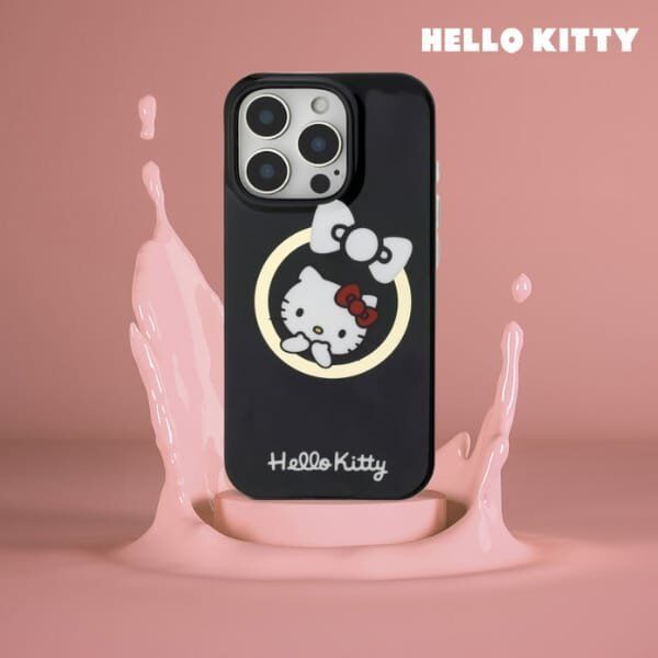 Hello Kitty Hello Kitty HKHMP16SHFLBK iPhone 16 6.1" black/black hardcase IML Fun bow Magsafe
