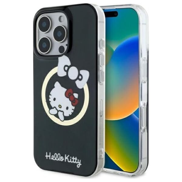Hello Kitty Hello Kitty HKHMP16LHFLBK iPhone 16 Pro 6.3" black/black hardcase IML Fun bow Magsafe