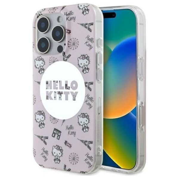 Hello Kitty Hello Kitty HKHMP16XHAOPP iPhone 16 Pro Max 6.9" pink/pink hardcase IML All Over Paris Magsafe