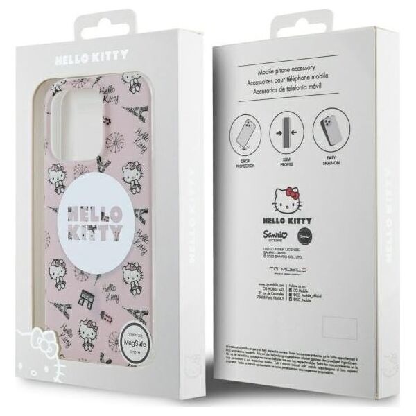 Hello Kitty Hello Kitty HKHMP16XHAOPP iPhone 16 Pro Max 6.9" pink/pink hardcase IML All Over Paris Magsafe