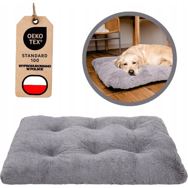 Mimikoko MIMIKO Pets Legowisko Shaggy prostokątne XXL 115x75cm szare