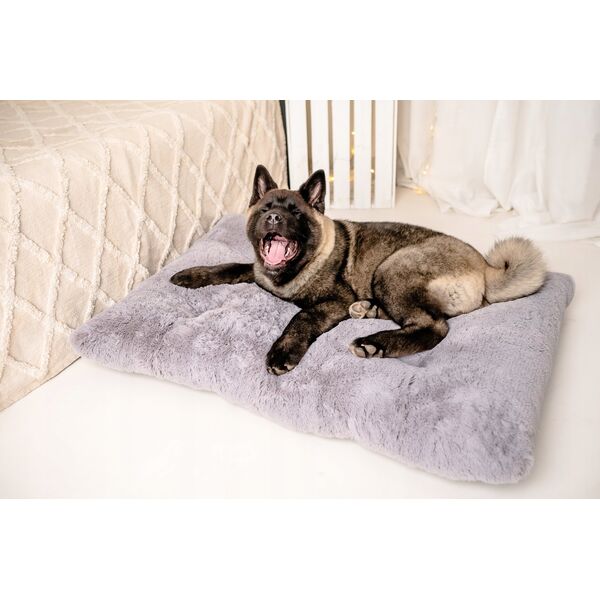 Mimikoko MIMIKO Pets Legowisko Shaggy prostokątne XXL 115x75cm szare