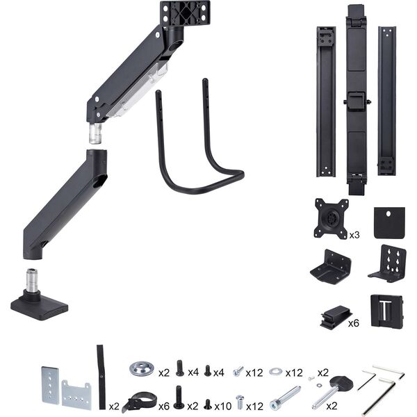 StarTech StarTech 3M1A3SG-MONITOR-ARM uchwyt / stojak do monitorów 68,6 cm (27") Biurko Czarny, Srebrny