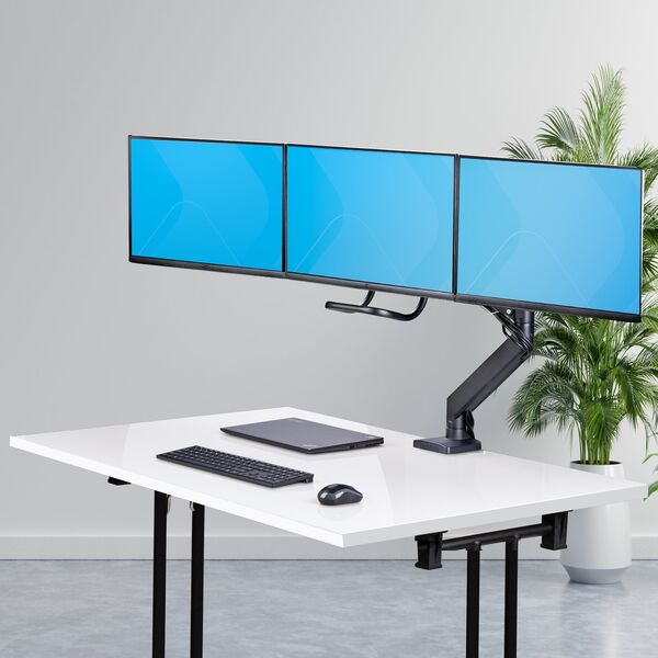 StarTech StarTech 3M1A3SG-MONITOR-ARM uchwyt / stojak do monitorów 68,6 cm (27") Biurko Czarny, Srebrny