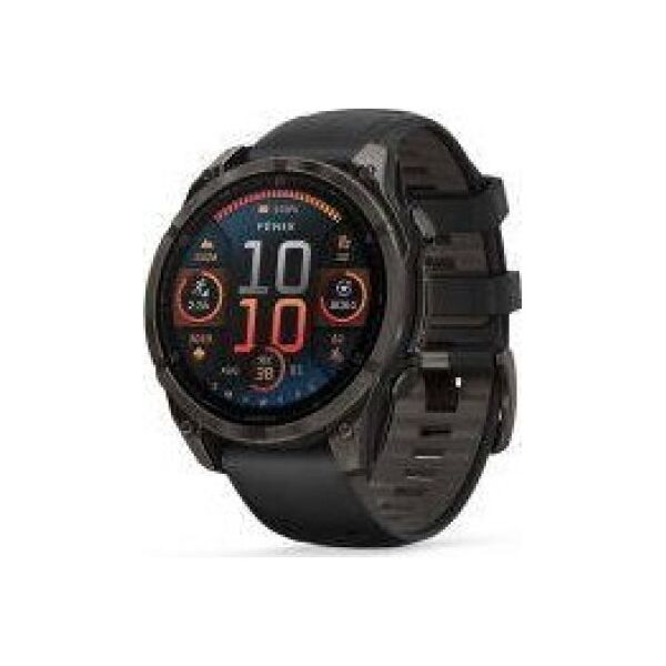 Zegarek sportowy Garmin Garmin Fenix 8 47 mm AMOLED Slate grey z czarnym paskiem [010-02904-00]