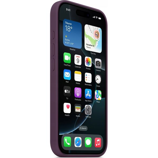 Apple Apple iPhone 16 Pro Silikoninis dėklas with MagSafe - Plum