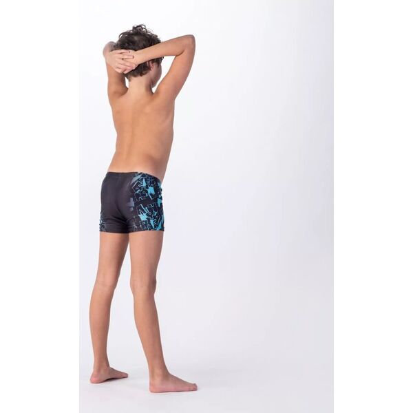 AquaWave Dziecięce bokserki kąpielowe Aquawave ATOS JR black scuba blue logo print rozmiar 164